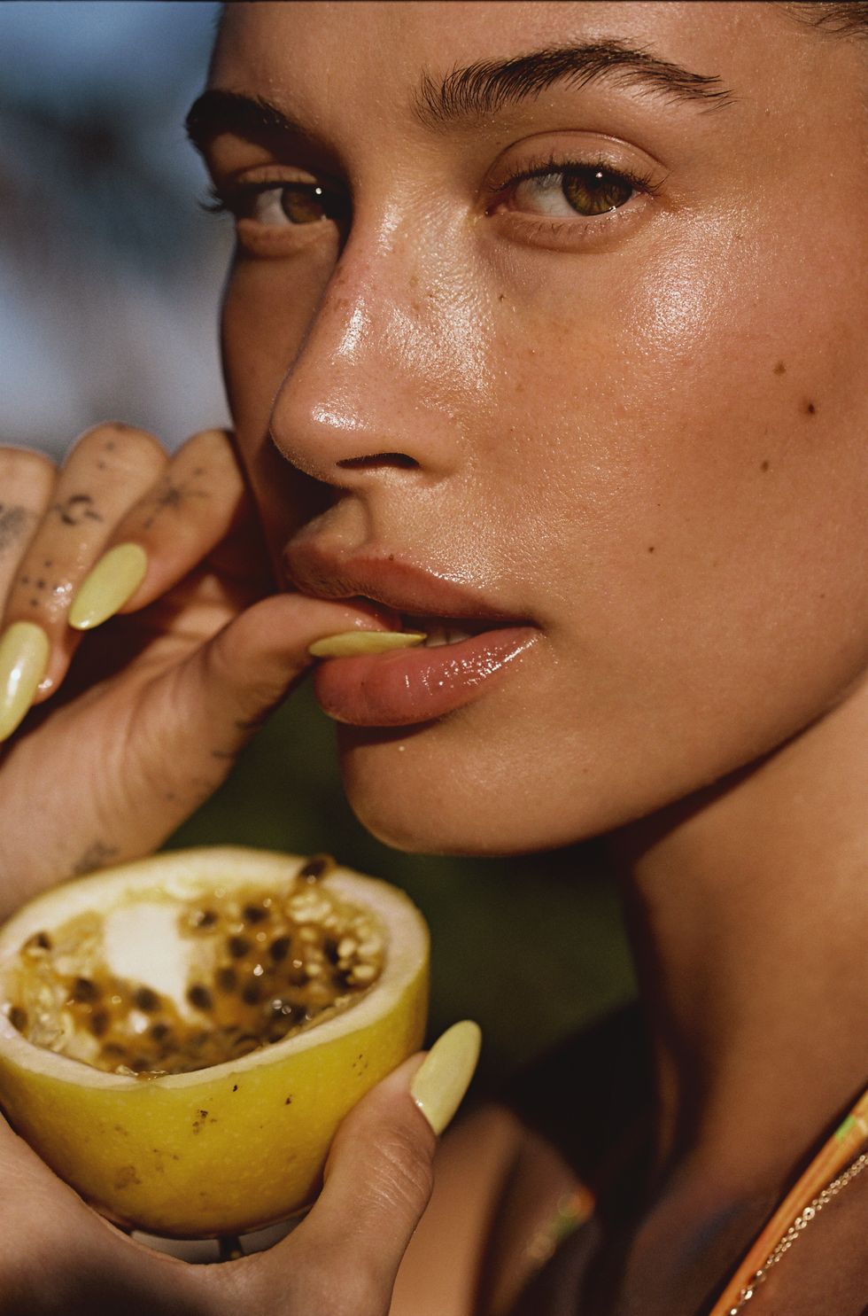 hailey rhode bieber passionfruit peptide lip treatment campaign