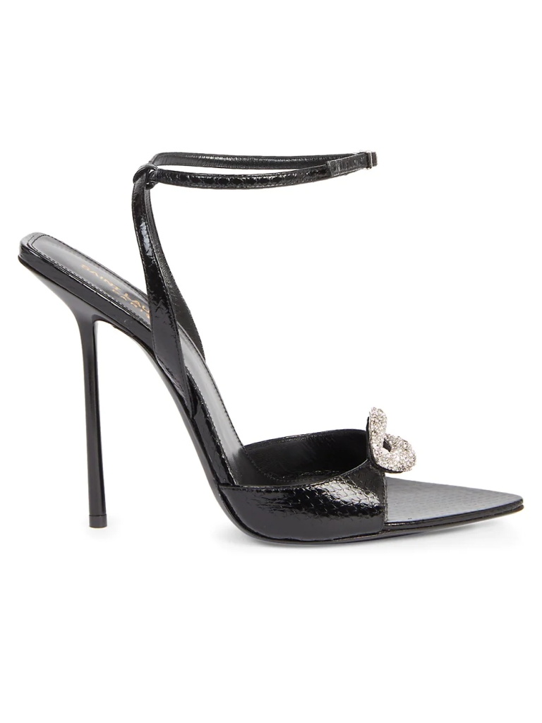 Saint LaurentSnakeskin Leather High-Heel Sandals