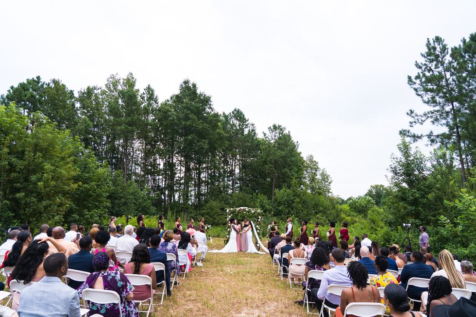 the author marrying her wife surrounded by trees