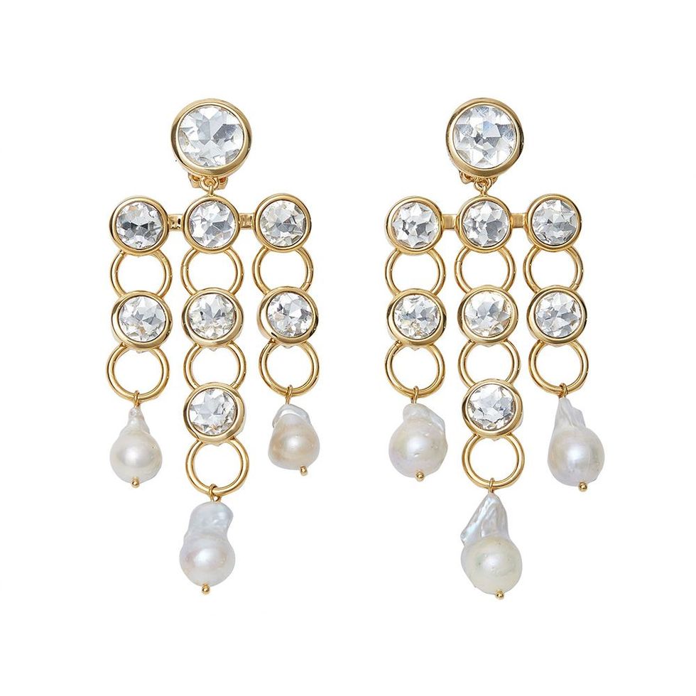 Crystal Link Chandelier Earrings