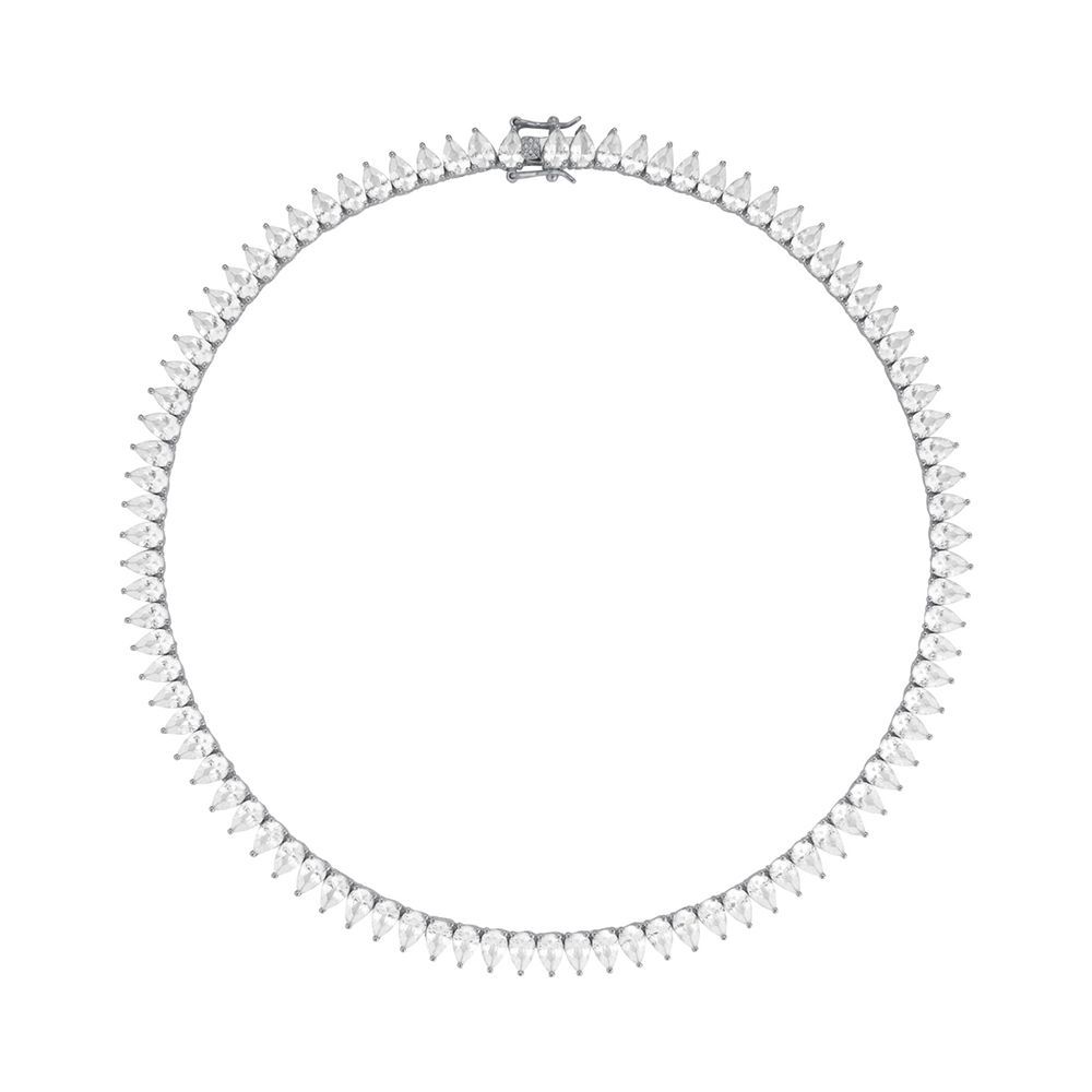 Delphine Pear Cut Riviere Necklace