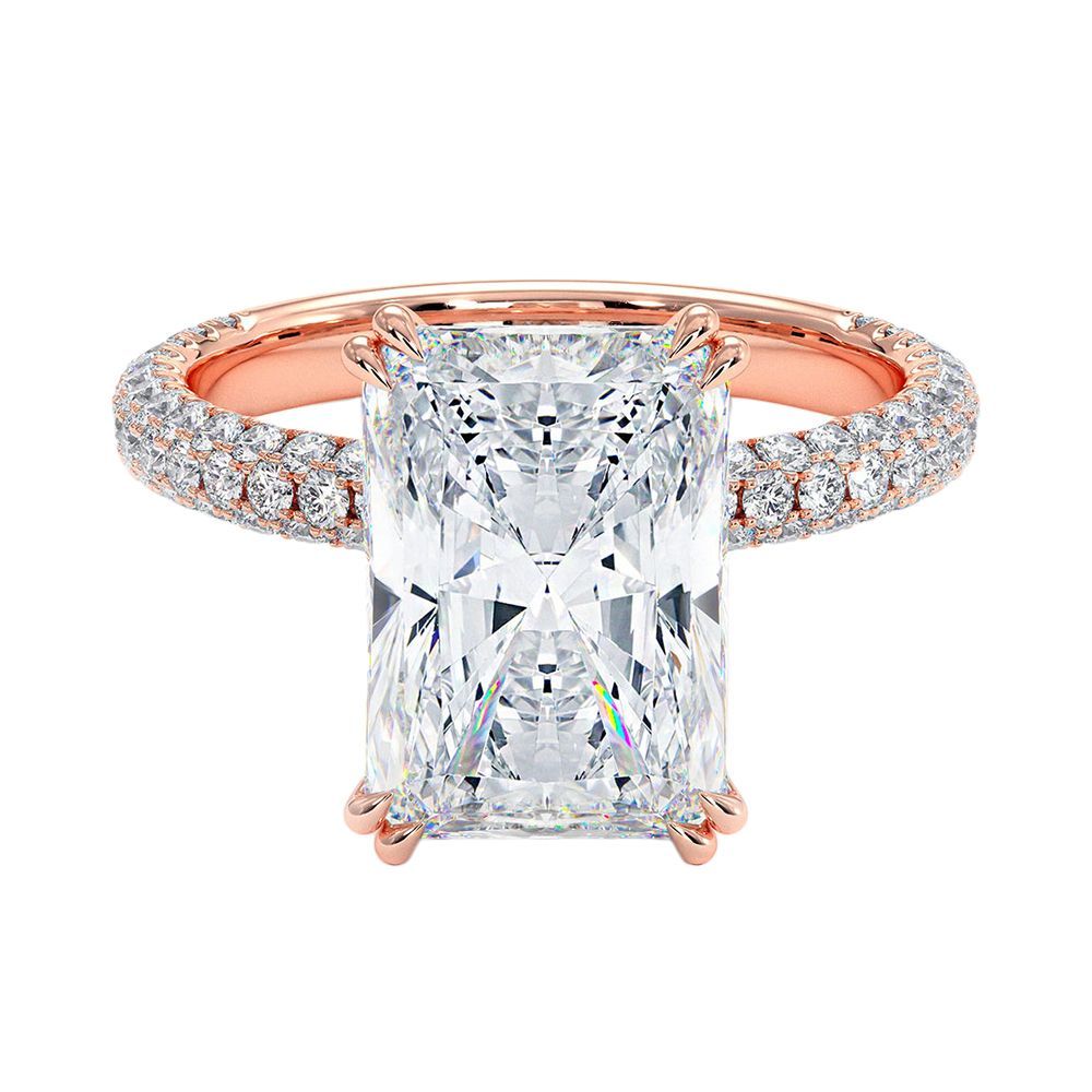 4-Carat Radiant Cut Trio Micropavé Ring