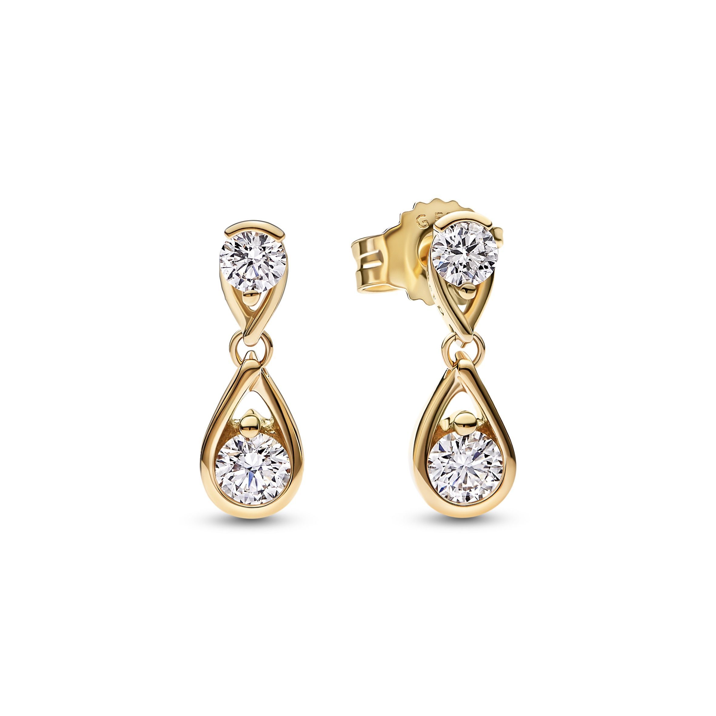 Pandora Brilliance Double Lab-created 0.50 ct tw Diamond Drop Earrings