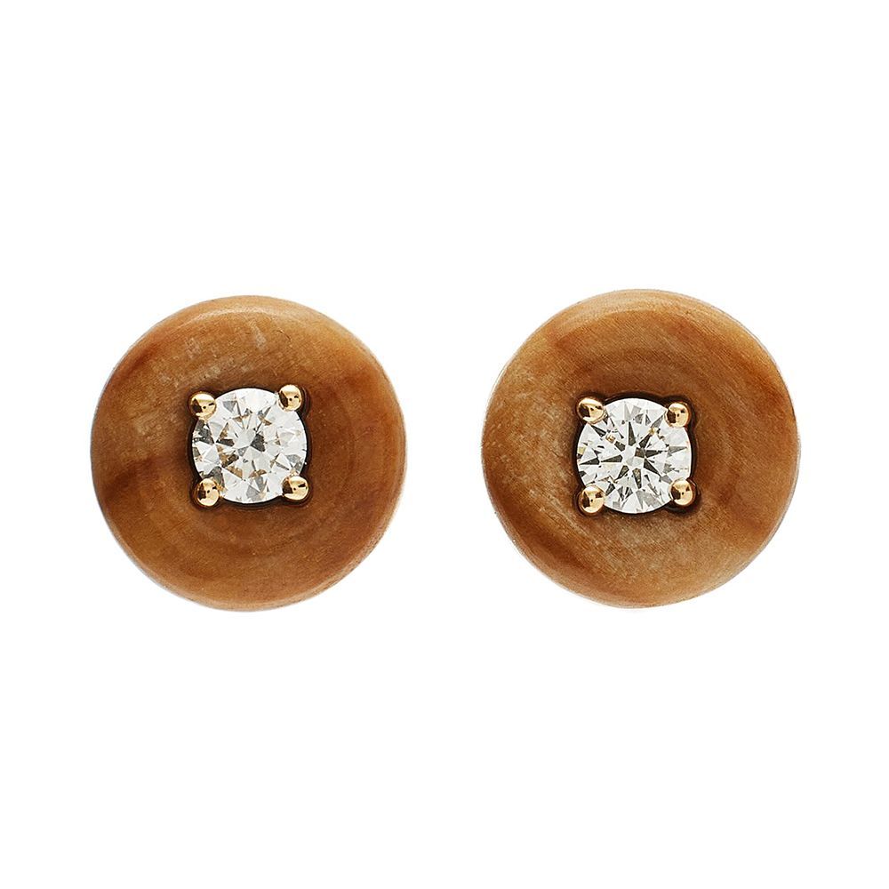 Petrified Wood Orbit Diamond Medium Studs