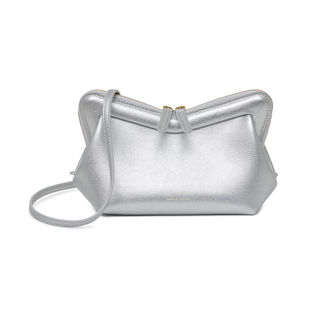 Mini M Frame Metallic Leather Shoulder Bag