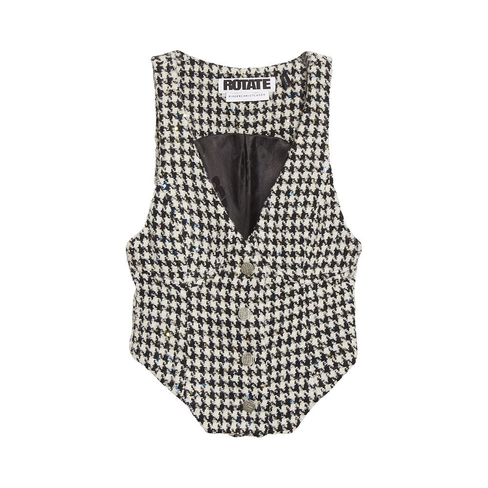 Houndstooth Sequin Vest