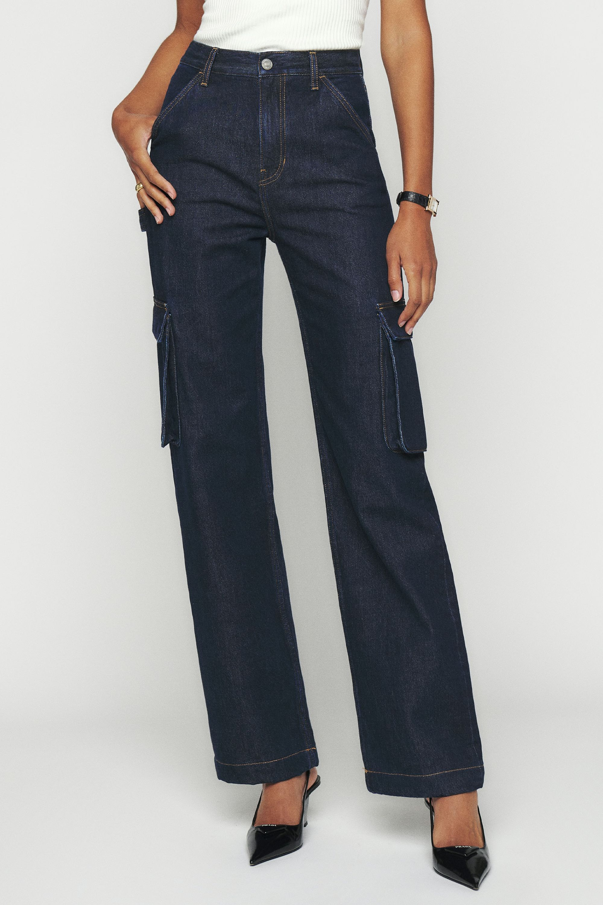 Wilder Cargo High Rise Wide Leg Jeans