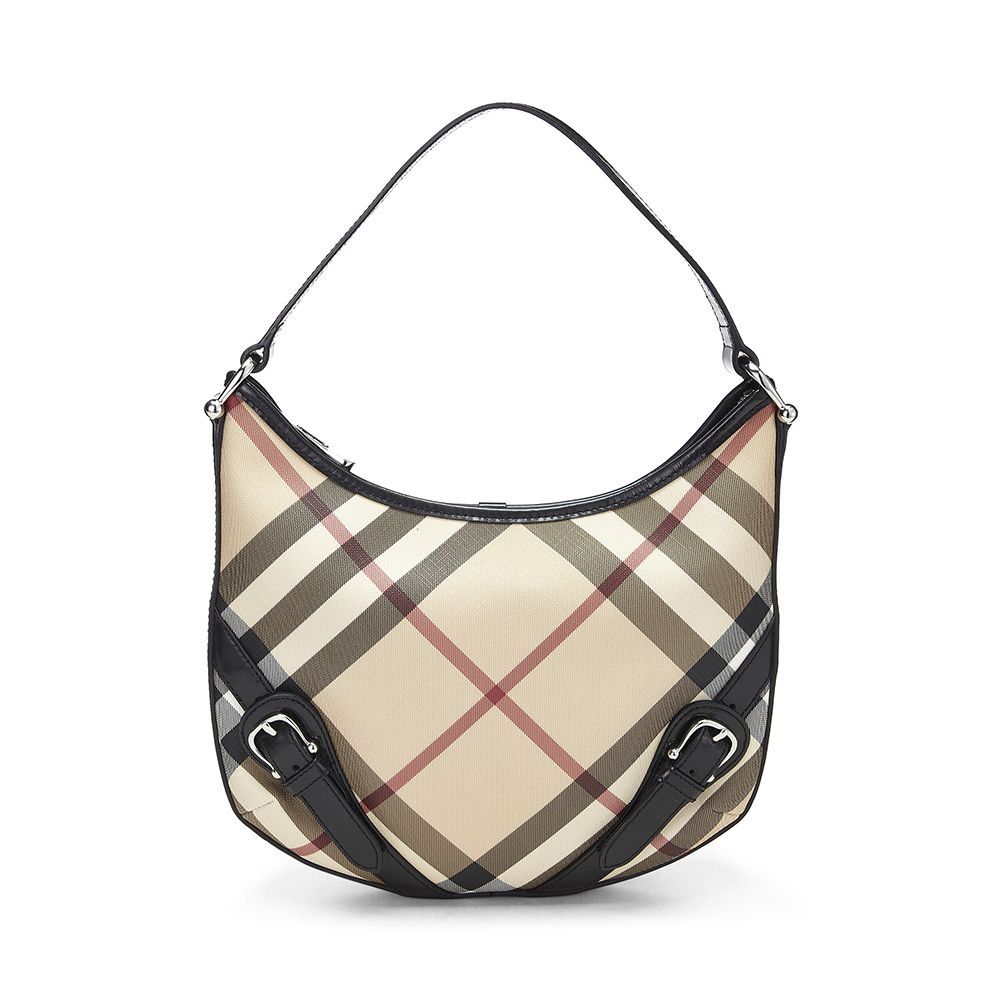 Black Nova Check Coated Canvas Larkin Hobo