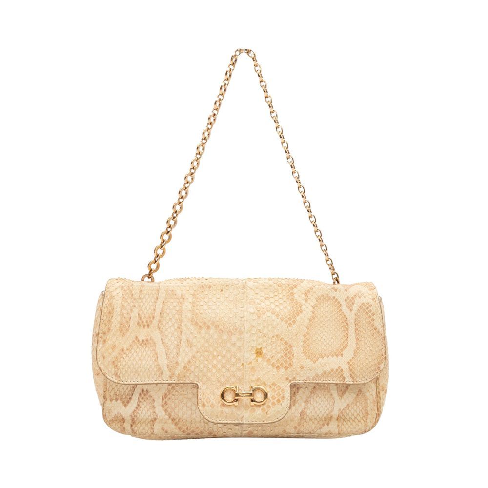 Beige Snakeskin Handbag