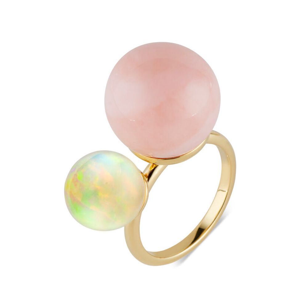 Ethiopian and Pink Opal Ring