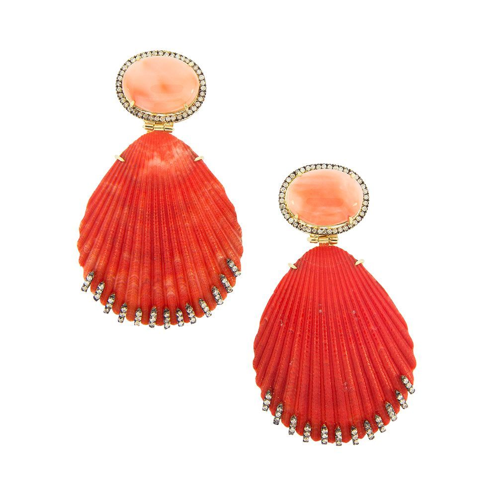 Orange Coral Earrings