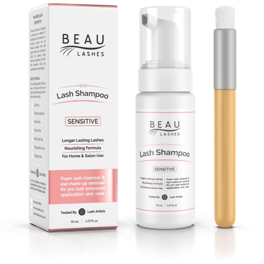 Eyelash Extension Foam Cleanser Shampoo & Brush 